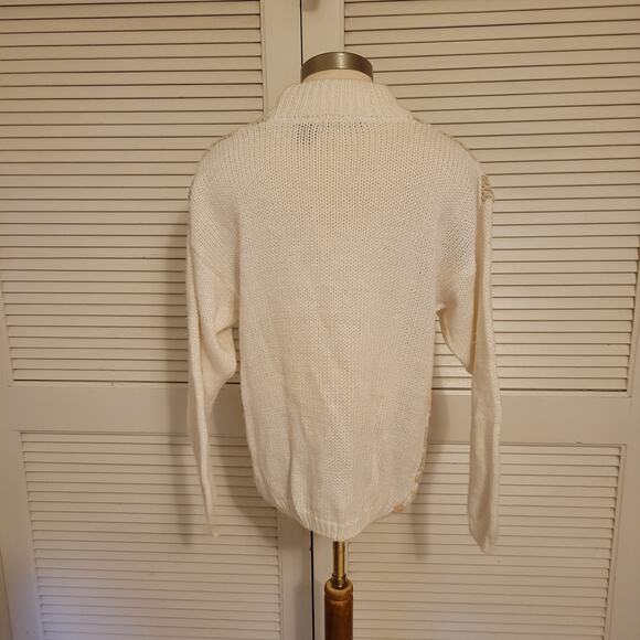 Vintage 80s Geometric Pastel Oversized Sweater Ashleigh Morgan L Long Pullover - Picture 4 of 7